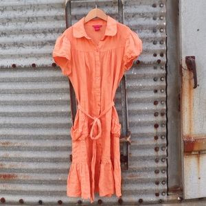 Sunny Leigh Women’s Orange Linen Dress